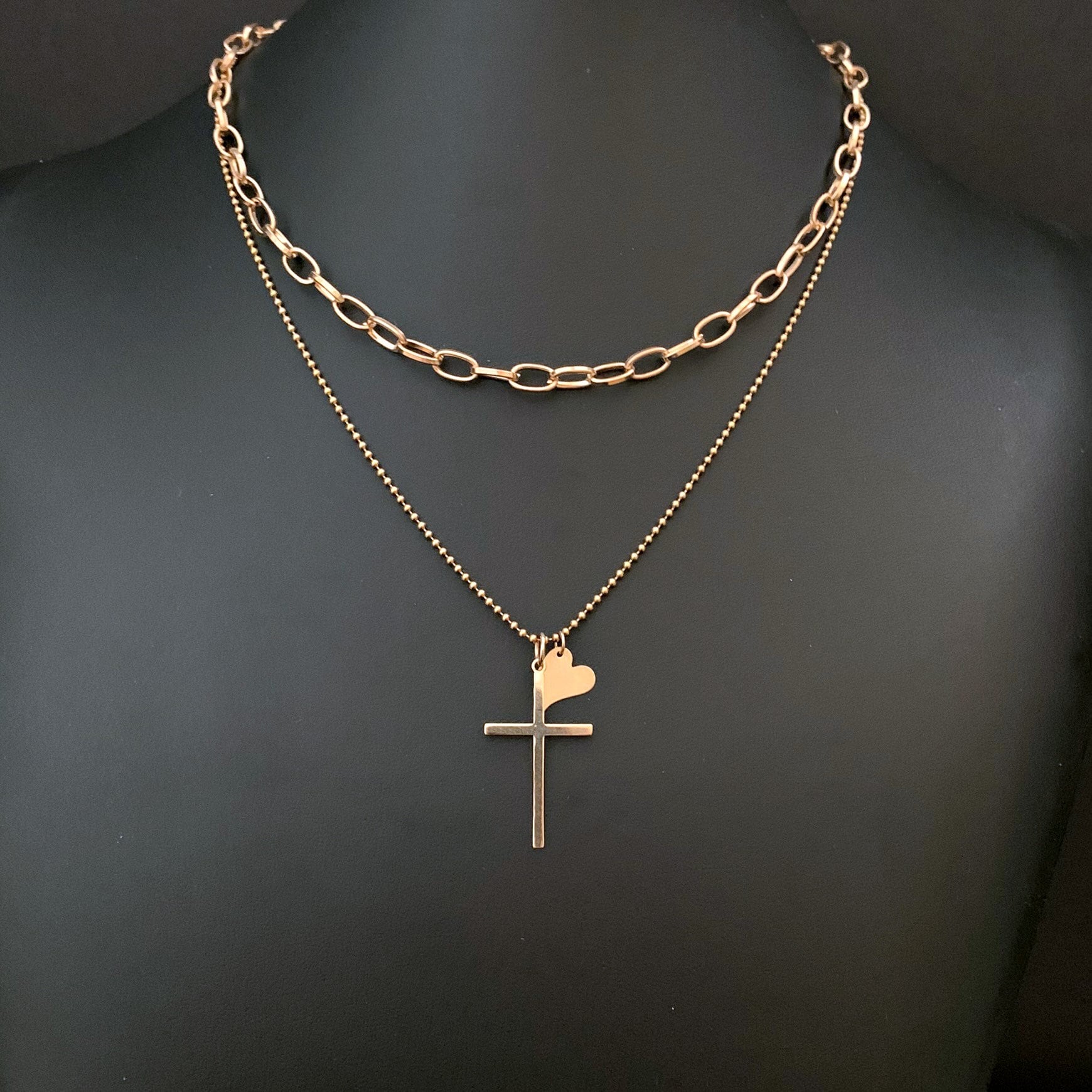 14k Gold filled Cross Necklace 14k Gold Filled Chain Tiny Etsy
