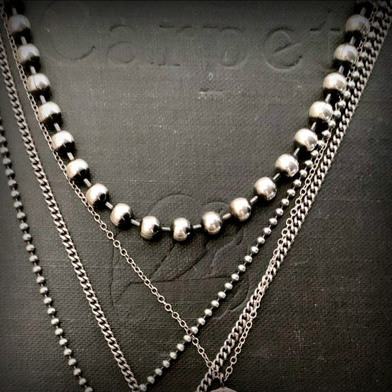 Solid Sterling Silver Ball Chain Necklace .925 Sterling Etsy