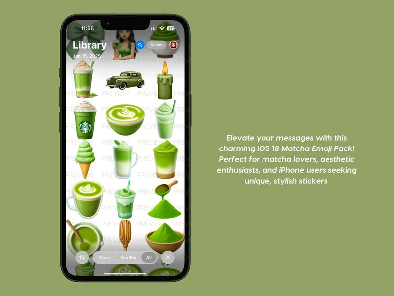 50 Ios 18 Matcha Emoji Pack Aesthetic iPhone Emojis Green Tea Apple ...