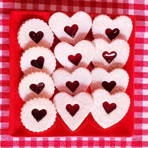 Linzer cookies Assortment. Valentine&#39;s Day Gift. Traditional Czech Cookies. Austrian Holiday Tarts. European baked goods.
