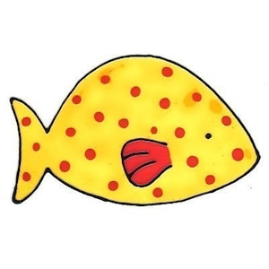 SALE SALE SALE- Fish/Yellow- Family Window Art, Suncatcher cling, Stained glass like decal, Home decoration, Classroom décor