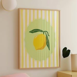Lemon print Lemon wall art Citrus wall art Lemon art print Lemon poster Vintage lemon print Lemon gift Lemon decor