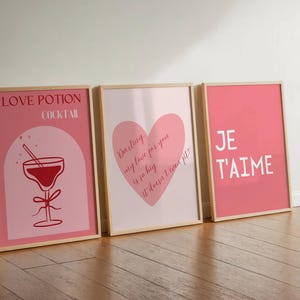 Set of 3 Valentine&#39;s Day Gallery Wall, Trendy Valentine&#39;s Decor, Valentine&#39;s print, Valentine&#39;s Gift, Valentine&#39;s Wall Art, Romantic print