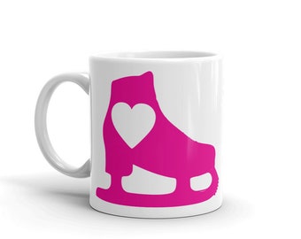 Skate love mug, figure skate mug, figure skating coach, coach gift, figure skater gift, ice skater, ice skating