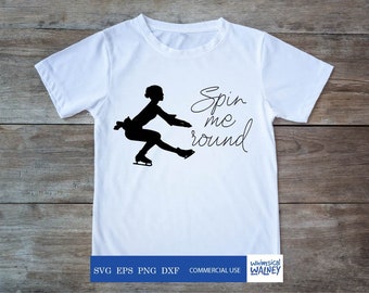 Spin me round skater, sit spin, figure skater svg, ice skater, figure skating, figure skater gift, skating silhouette, patinaje, skating