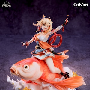 Yoimiya-figuur: genshin-figuur ongeverfd/geverfd garagepakket -