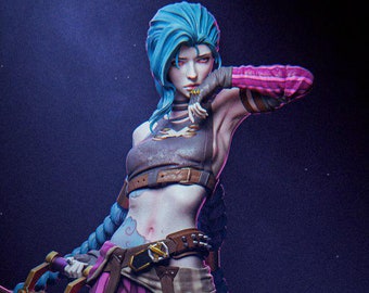 Jinx Statue, Unbemalt, Bemalt, Garage Kit 14 k print quality(us ddp)