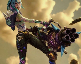 Jinx Statue, Unbemalt, Bemalt, Garage Kit 14 k print quality(us ddp)