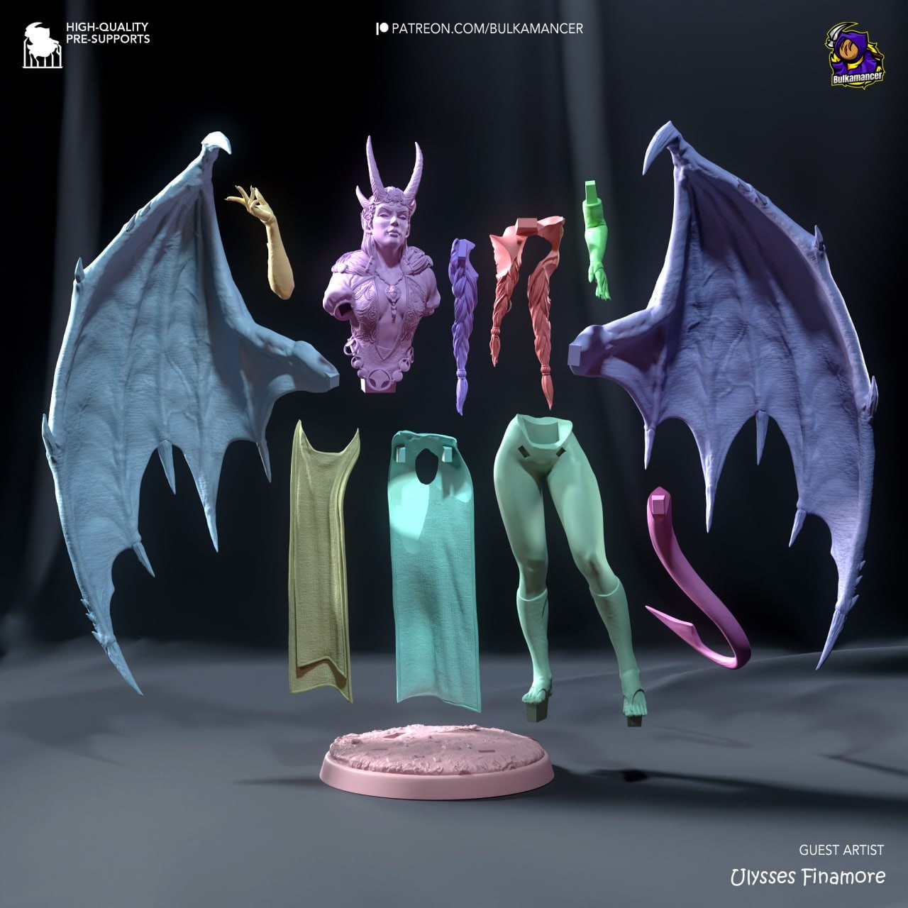 Mizora Figure: Unpainted Painted Resin Statue, BG3 Fanart (garage