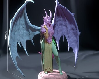 Mizora Figure: Unpainted Painted Resin Statue, BG3 Fanart (garage