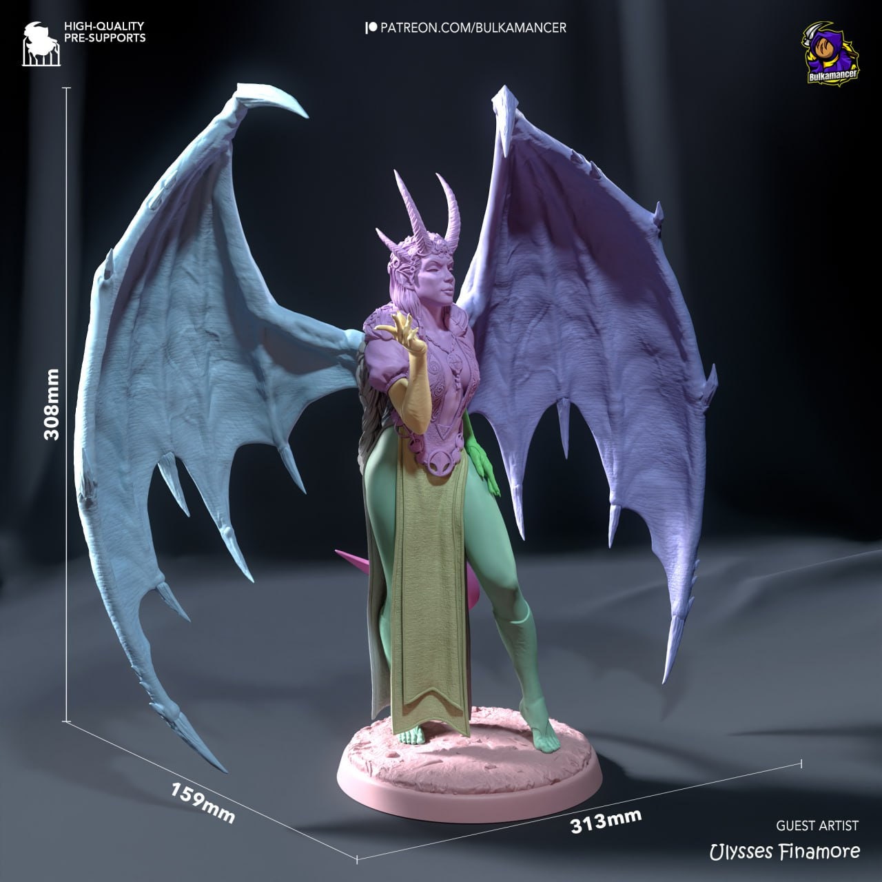 Mizora Figure: Unpainted Painted Resin Statue, BG3 Fanart (garage