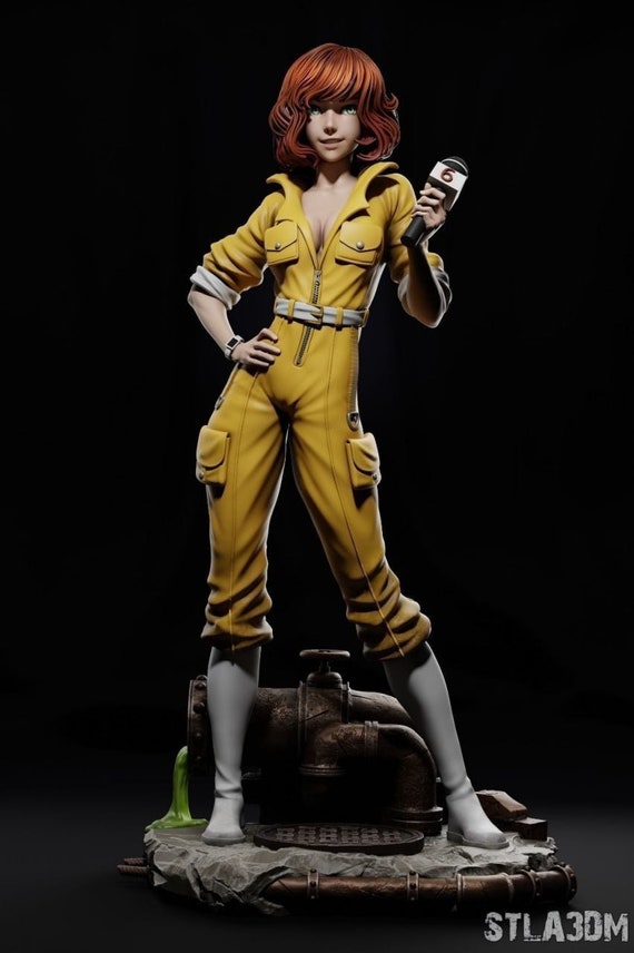 April O'neil Ninja Turtles Statue: 14K Resin Painted Unpainted