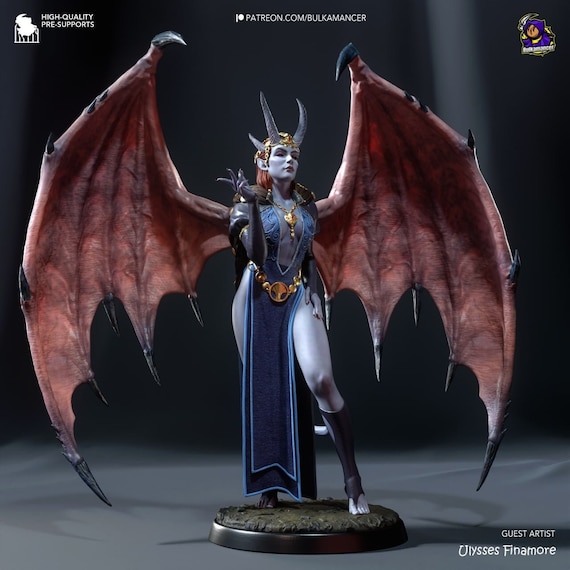Mizora Figure: Unpainted Painted Resin Statue, BG3 Fanart (garage