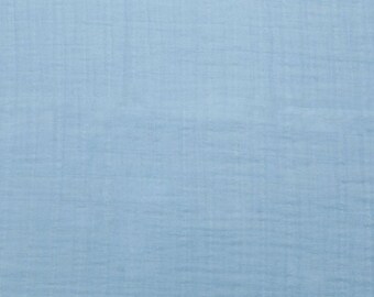 Muslin Fabric/ Cotton double gauze by the 1/2 yard or yard/  Embrace Shannon Fabrics Sky Blue