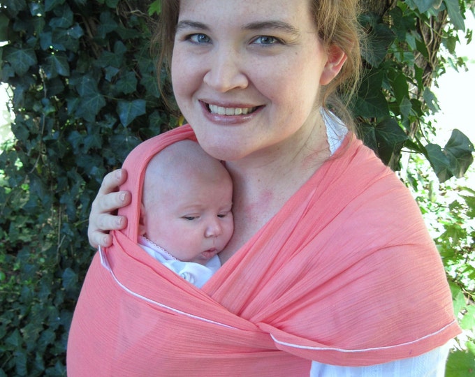 Gauze Woven Baby Wrap Sling Carrier Coral Cotton DVD Included 5 Yard