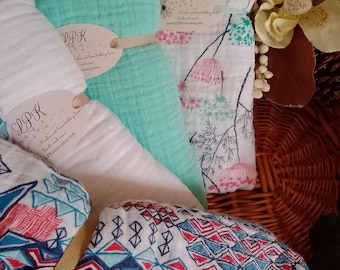LPK - Quick Ship Muslin Adult Blanket. Super light and airy. Folds up small.