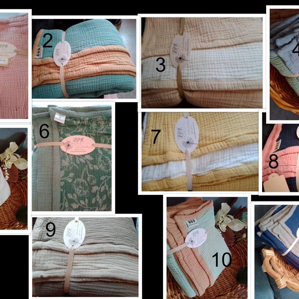 Adult Muslin Bedding. Throw size. 4 layer gauze.