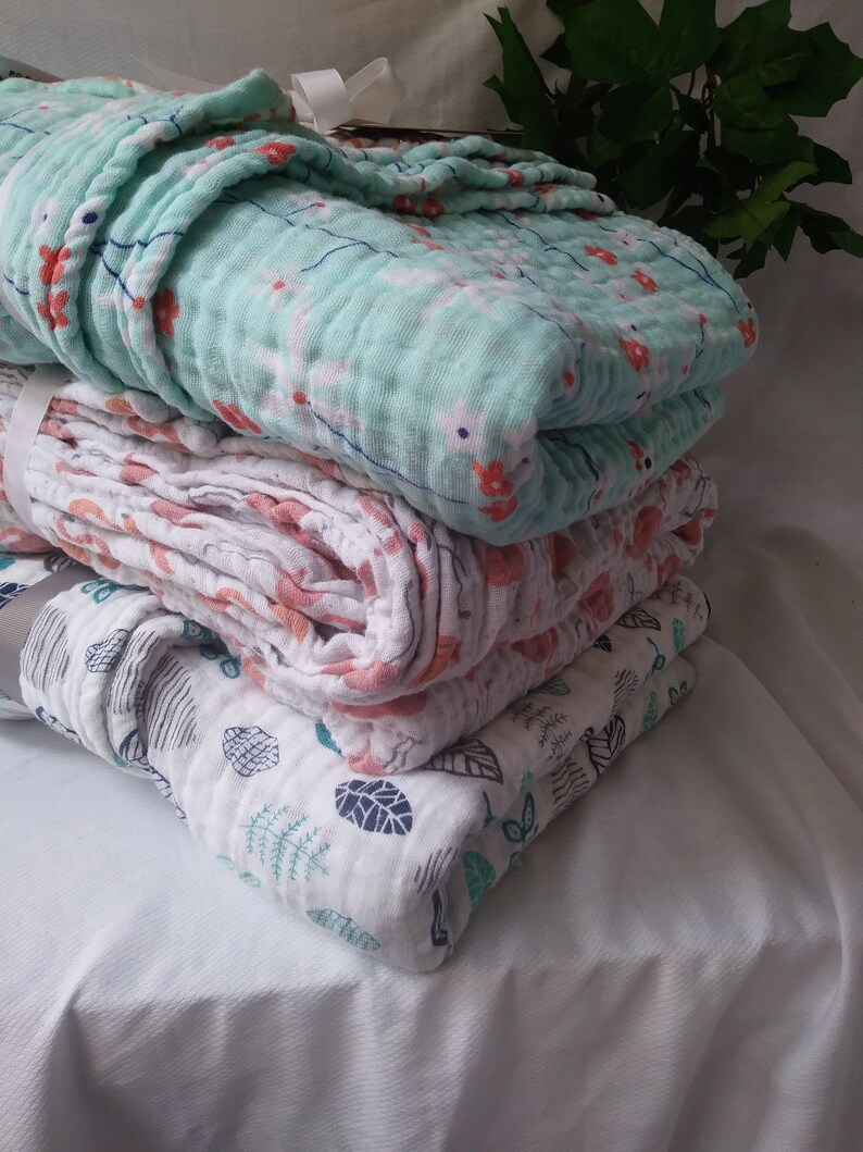 WHOLESALE 5 Muslin Adult Blankets 4 Layer REVERSIBLE 47 x Etsy