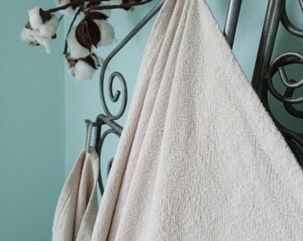 LPK 100% Heavy Textured Natural Linen Bath Towels, Hand Towels. Gift sets