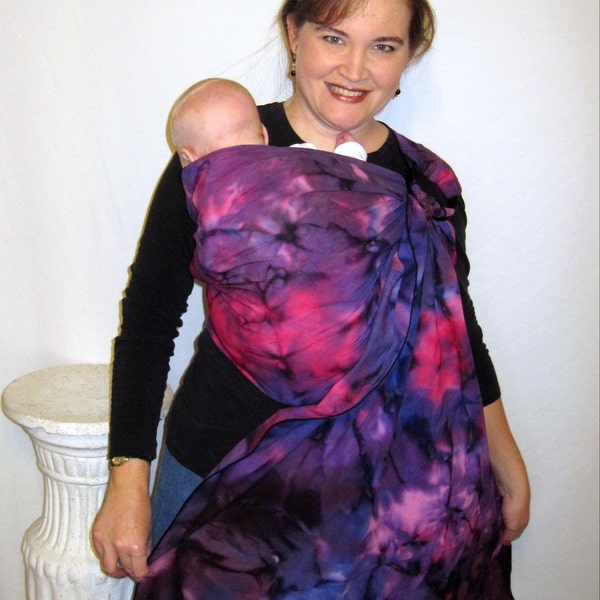 Ring Sling Baby Carrier - Northern Lights Tie-Dye - DVD included