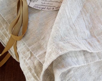 Rustic Linen Bedspread: Oversized Full/Double, Natural Fabric