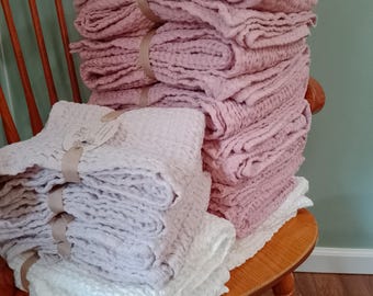 LPK - Linen/Cotton Waffle Weave Bath and Hand Towels
