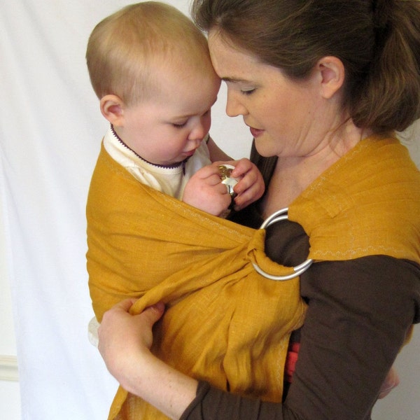 Linen Ring Sling, Baby Sling Ring Sling Baby Carrier - 100 % LINEN in Honeycomb - DVD included