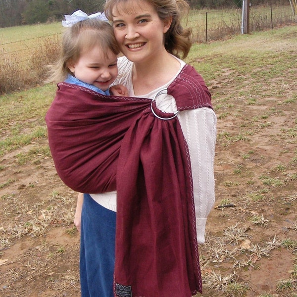 Linen Ring Sling Carrier - 100% Linen in  Frosted Plum - DVD included - LAST ONE