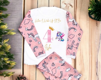 Pyjama personnalisé anniversaire licorne