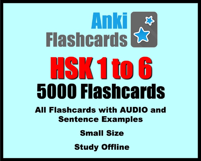 5000 Anki Flashcards - Study HSK 1 to 6 Vocabulary With Sentences ...