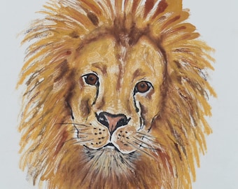 Lion Art Wildlife Monotype By Cori Solomon