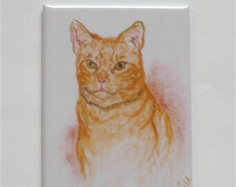 Orange Tabby Cat Art Magnet By Cori Solomon