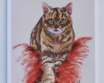 Brown Tabby Cat Art Note Cards By Cori Solomon