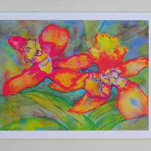 Orchids Flower Art Note Cards  By Cori Solomon