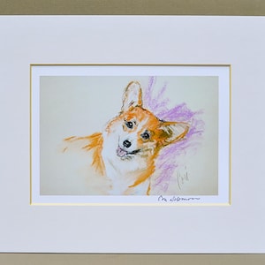 Pembroke Welsh Corgi Dog Art Print Matted By Cori Solomon
