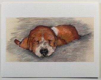 Basset Hound Puppy Dog Art Note Cards By Cori Solomon