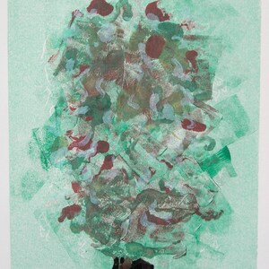Tree in the Spring Monotype Hand Pulled Print By Cori Solomon