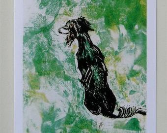 Black Saluki Tri-Colored Saluki Dog Art Note Cards By Cori Solomon