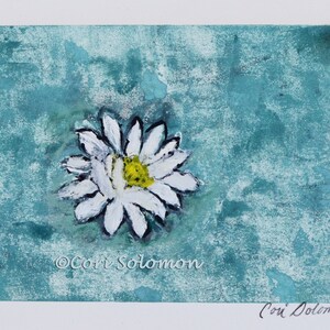 Single Lotus Flower Art Framed Monotype Hand Pulled Print By Cori Solomon