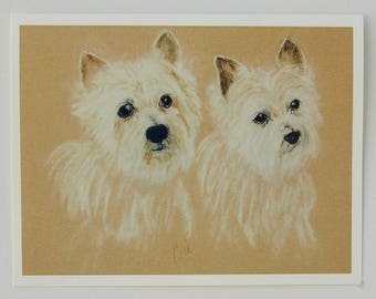 West Highland Terrier Dog Art Note Cards By Cori Solomon