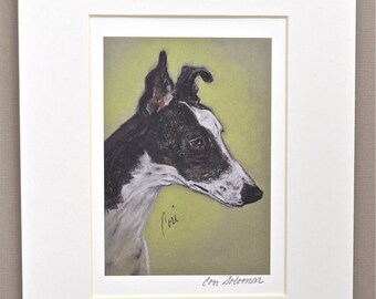 Greyhound Dog Art Print Signed and Matted By Cori Solomon