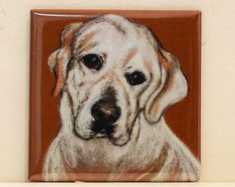 Labrador Retriever Art Square Magnet By Cori Solomon