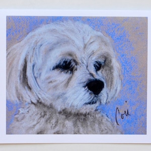 Biglietti d'auguri artistici con il cane maltese di Cori Solomon