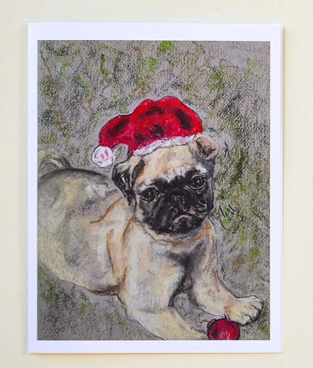 Pug Dog Art Christmas Holiday Cards by Cori Solomon - Etsy