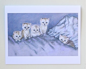 Fünf Kitties Cat Art Grußkarten von Cori Solomon