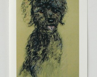 Black Toy Poodle Dog Art Note Cards By Cori Solomon