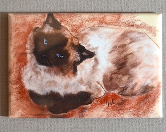 Spirit Ragdoll Siamese Cat Art Magnet By Cori Solomon