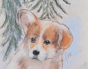 Pemborke Welsh Corgi Puppy Dog Art By Cori Solomon