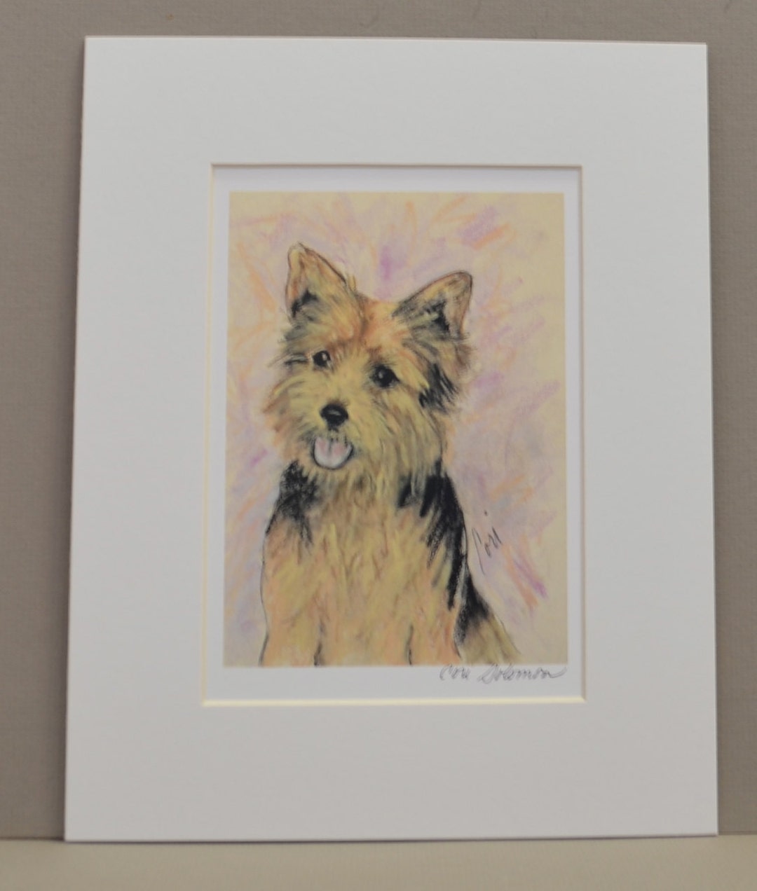 norwich-terrier-dog-art-print-signed-matted-by-cori-solomon-etsy