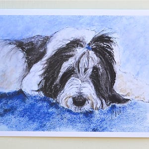 Biglietti d'auguri con l'arte del cane Bearded Collie di Cori Solomon